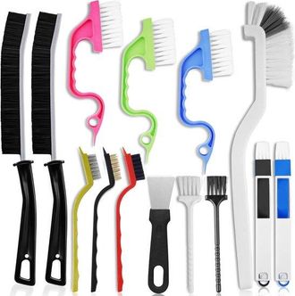 No Brand Juego De 14 Cepillos Para Juntas De Azulejos, Cerdas Resistentes Para Limpiar Juntas De Azulejos, Pisos De Azulejos, Espacios Entre Azulejos, Cepillo 
