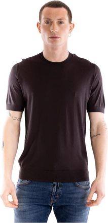 Paolo Pecora Round-neck Truien - Heren - Ronde hals truien - Bruin - L - Katoen - Truien & Vesten