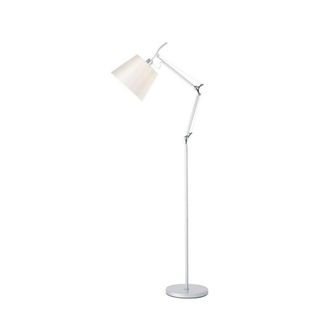 Netlighting Karis Adjustable Floor Lamp E27 Silver Chrome c w Cream Pearl Shade