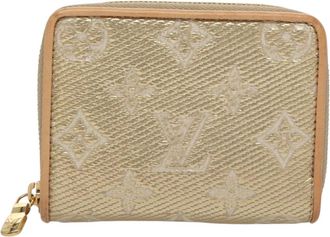 Louis Vuitton Zippy Coin Purse Gold Canvas Wallet (Pre-Owned)