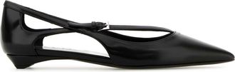 Prada Womens Black Leather Ballerinas - Size EU 39