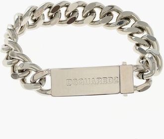 Dsquared2 Silver-Tone Chain Bracelet with Logoed Detail size One Size