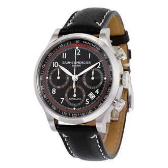 Baume & Mercier Pre-owned Baume et Mercier Capeland Chronograph Automatic Black Dial Mens Watch 10001