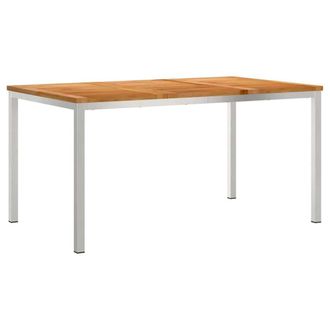Berkfield Home Outdoor Dining Table 150x90x75 cm Solid Wood Teak in Brown | Size: 150 x 90 x 75 cm