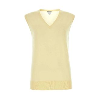 Bottega Veneta V-neck Knitwear, female, Yellow, XS, Stylish Knitwear for Fashionable Looks