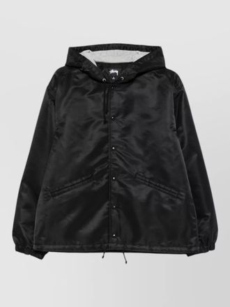 St&uuml;ssy hooded blazer coat drawstring hem pockets