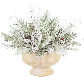 Creative Displays Inc. Handmade Flocked Holiday Centerpiece In Pedestal Vase