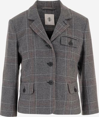 The Garment Taylor Jacket In Wool Blend With Check Pattern