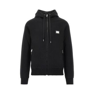 Dolce & Gabbana Full-zip hoodie with logo plate Man 48