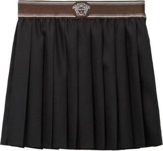 Versace Medusa 95 Pliss&eacute; Rok - Dames - Korte rokken - Zwart - M - Wol - Rokken