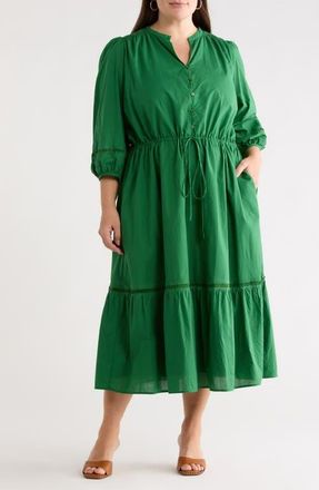 Sugarlips Harmy Long Sleeve Maxi Dress in Emerald at Nordstrom, Size 3X
