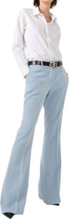Barbara Bui Herringbone Bootcut Trouser In Sky Blue