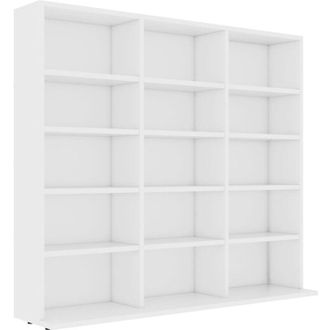 vidaXL CD Cabinet White 100x23x89.5 cm Engineered Wood vidaXL