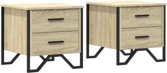 vidaXL Vidaxl - Mesitas noche 2 uds madera ingeniería roble Sonoma 40x41x40 cm