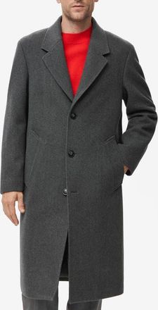 Mango Long Wool Blend Coat in Grey at Nordstrom, Size Large