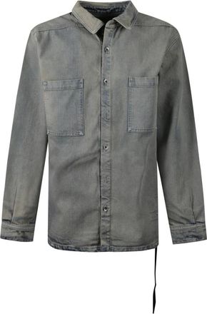 Rick Owens Overhemden, Heren, Blauw, M, Denim, Denim Shirt