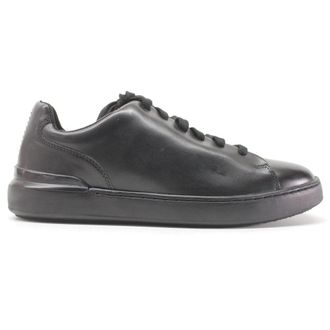 Clarks Court Lite Lace Leather Mens Lace Up Trainers - Black - Size:UK 8.5