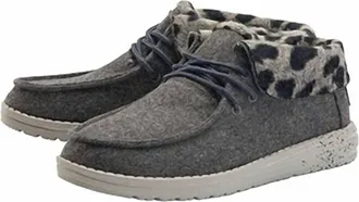 Hey Dude Women Britt Ankle Shoes In Grey Cheetah