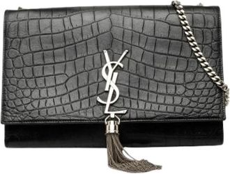 Saint Laurent Pre-owned The Kate Crossbody Bag - Dames - Vintage Schoudertas - Zwart - ONE Size - Leer - Vintage