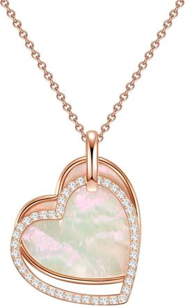 Rafaela Donata Womens Necklace sterling silver rose gold mother of pearl zirconia white - Size 40cm