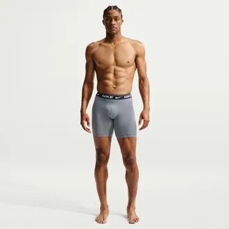 Nike Mens Ultra Comfort Dri-FIT Long Boxer Brief (3-Pack) in Black | KE1263-001