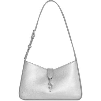Rebecca Minkoff Small Megan Metallic Leather Shoulder Bag in Silver at Nordstrom