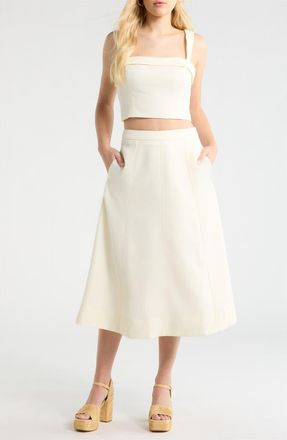 ASTR the Label Kinslee Crop Top in Off White at Nordstrom, Size X-Small