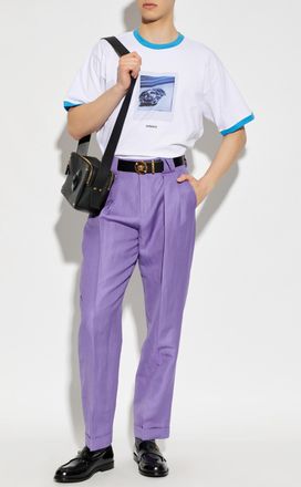 Versace T-shirt With Print, Mens, White