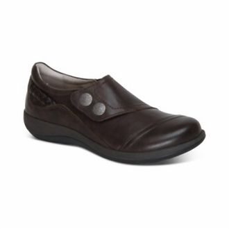 Aetrex Womens Karina Leather Monk Strap Shoe In Iron
