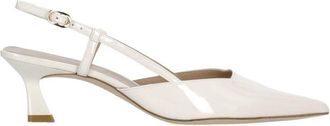 Stuart Weitzman Ivory Vinnie 50 Polished Leather Slingback