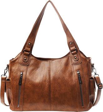 Generic Leather Tote Bags for Women, Hobo Satchel & Top-Handle Designer Handbag, Versatile Slouchy Leather Purse for Shoulder or Crossbody Carry