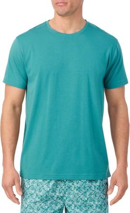 Tommy Bahama Solid Cotton & Modal Crewneck T-Shirt in Teal at Nordstrom, Size X-Large