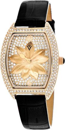 Christian Van Sant Womens Lotus Rose Gold Tonneau 36mm