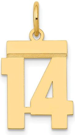 Diamond2Deal 14k Yellow Gold Small Polished Number Charm Pendant