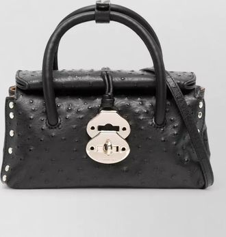 Zanellato baby leather shoulder bag ostrich texture