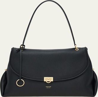 Ferragamo Gancini Leather Shoulder Bag