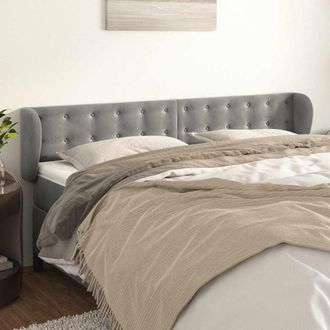 vidaXL Vidaxl Cabecero De Terciopelo Gris Claro 183x23x78/88 Cm