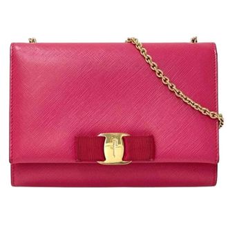 Ferragamo Pre-owned Pochette Schoudertas - Dames - Vintage Schoudertas - Roze - ONE Size - Leer - Vintage