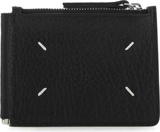 Maison Margiela Zwarte leren kaarthouder portemonnees - Heren - Portefeuilles - Zwart - ONE Size - Accessoires