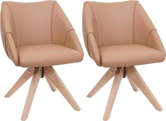 Hhg [nunca Usado] Juego De 2 Sillas De Comedor Hhg-525, Sillas De Cocina Giratorias, Sillas Tapizadas, Sillas De Mesa De Comedor, Giratorias, De Madera Y 