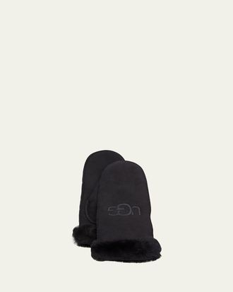 UGG Logo Shearling Mittens