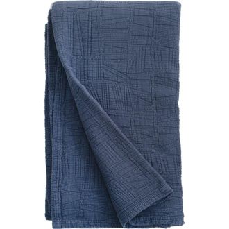 Pom Pom at Home Harbour Matelass&eacute; Blanket in Navy at Nordstrom, Size Queen