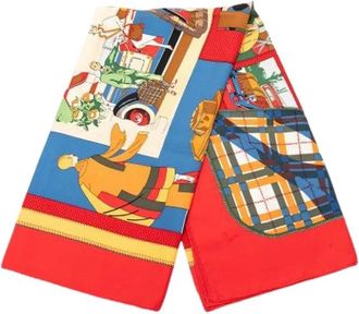 Herm&egrave;s Pre-owned Scarves, female, Multicolor, Size: ONE SIZE Pre-owned L Elegance et le Confort en Automobile Scarf