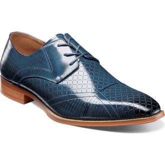 Stacy Adams Hobson Cap Toe Derby in Blue at Nordstrom, Size 10.5