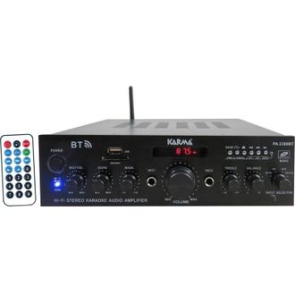 Karma Karma PA 2380BT Amplificatore Stereo con Display Potenza 2x 25W Bluetooth con Telecomando - Nero