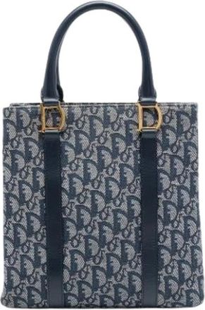 Dior Pre-owned Canvas Tote - Dames - Vintage Shopper - Blauw - ONE Size - Leer - Vintage