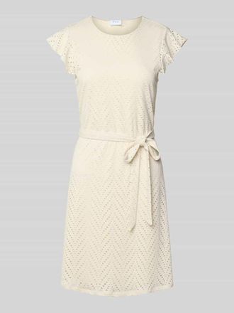 Vila Minikleid mit Bindeg&uuml;rtel Modell DELAIA in Ecru, Gr&ouml;&szlig;e S