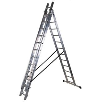 OEM Escalera De Aluminio De 3 Elementos 714 Cm 12+12+12 Pelda&ntilde;os - Br-00-4212