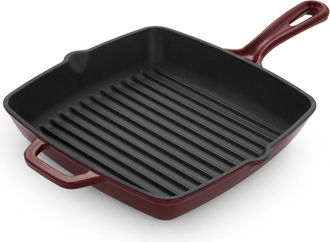 KASANOVA Bistecchiera 24x24 cm ghisa smaltata burgundy e nera