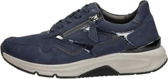 Gabor Rollingsoft Veterschoenen Laag - Dames - Sneakers - Blauw - 39 EU - Schoenen